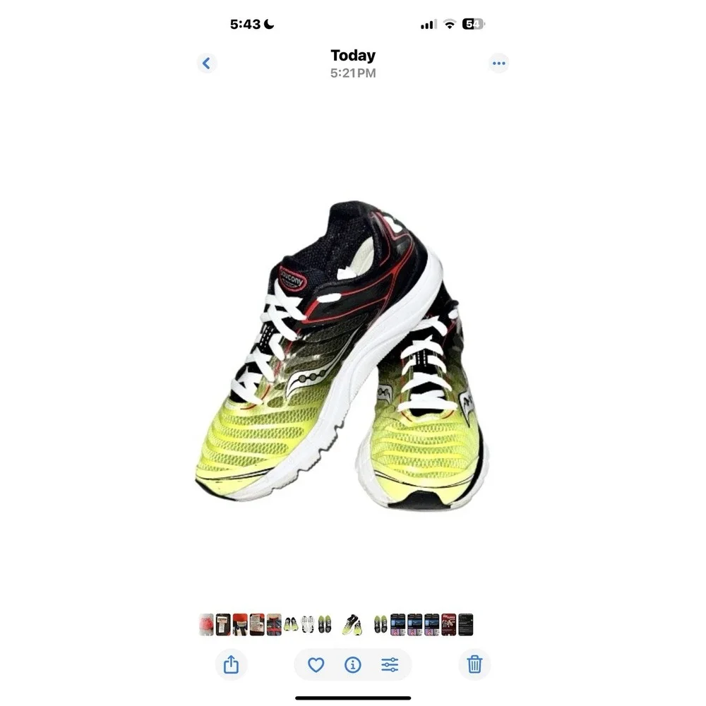 SAUCONY Kinvara 3 Running Shoes Sneakers | Neon Green Black‎ White | Men's Sz 10